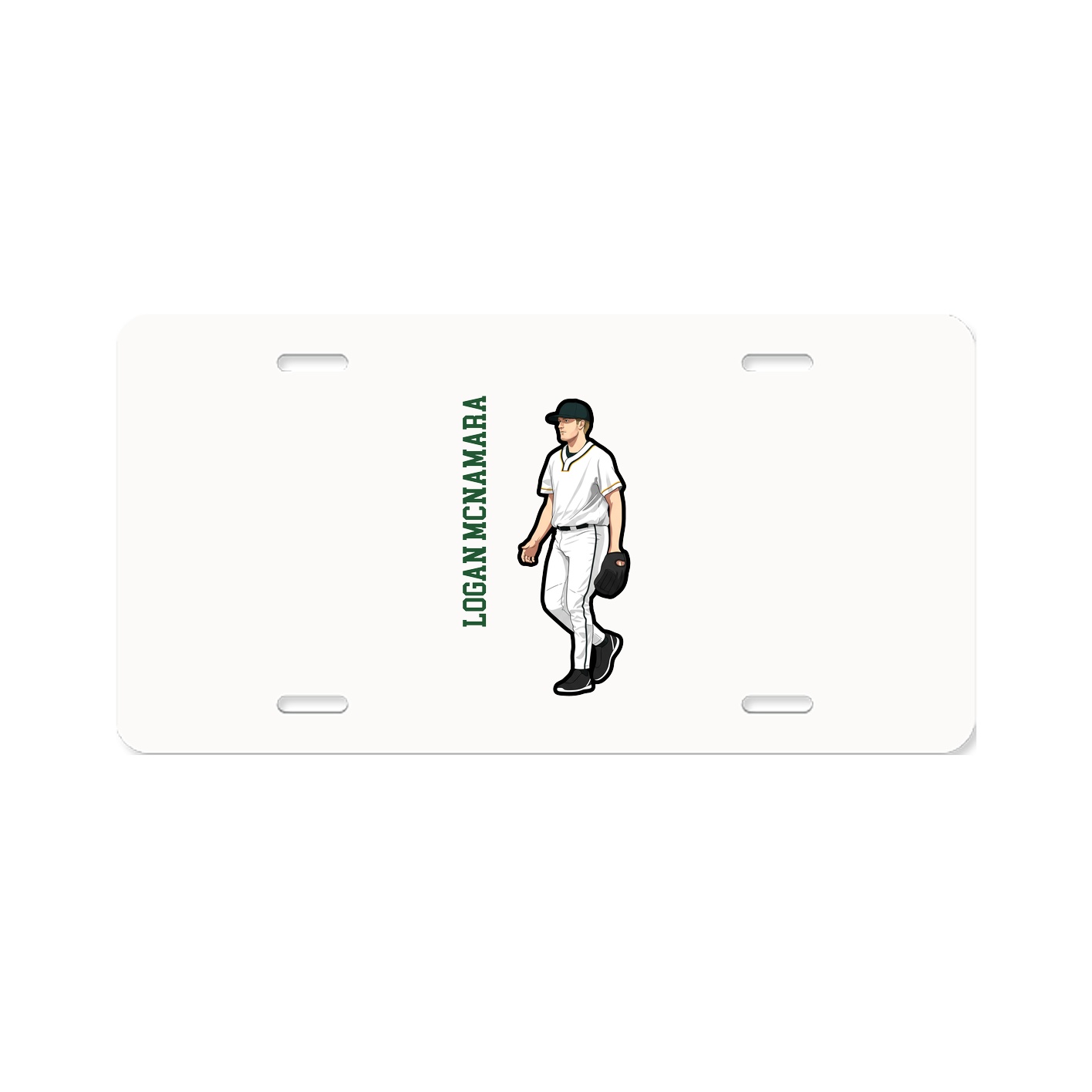 License Plate — Name Vertical in Classic