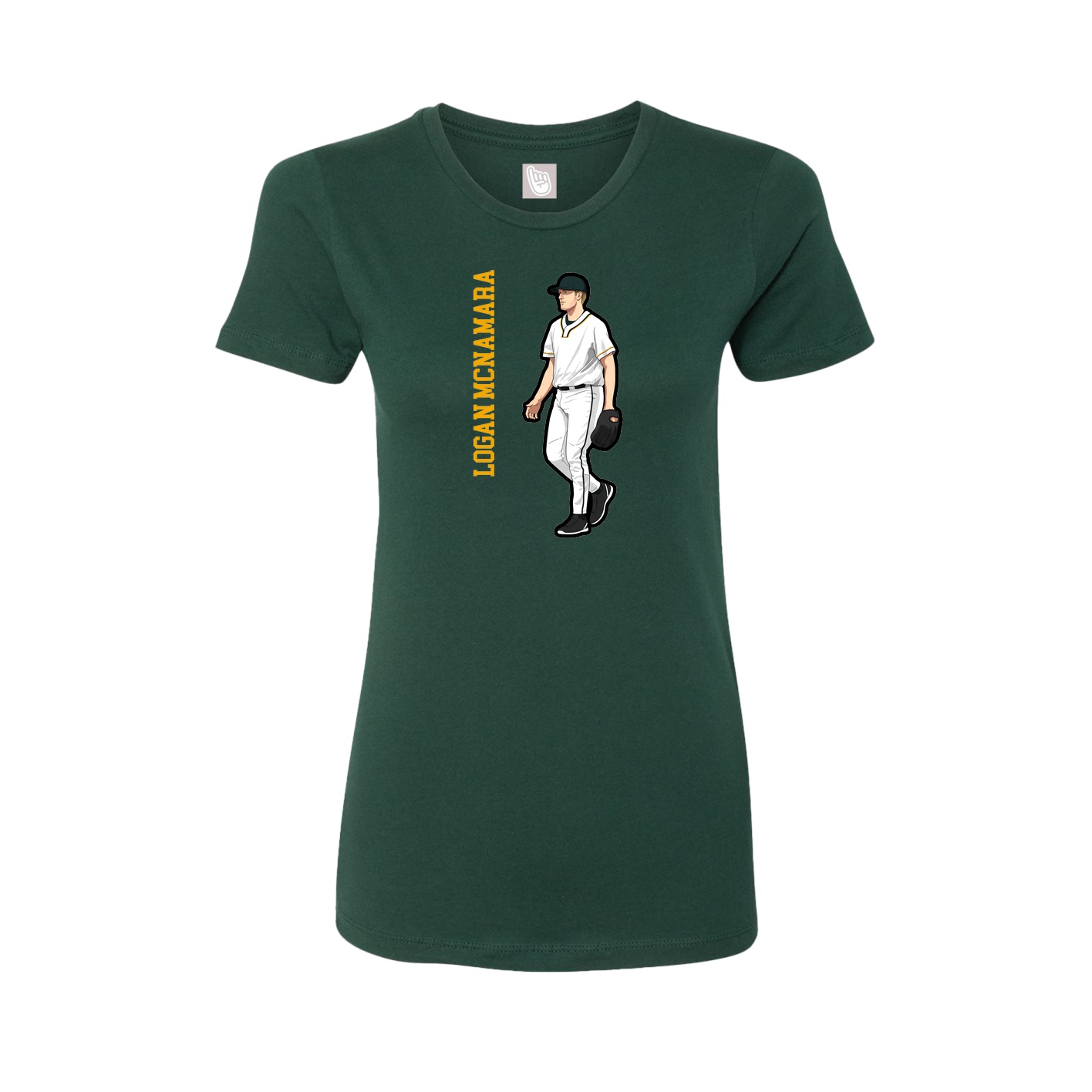 Womens Tee — Name Vertical in Green