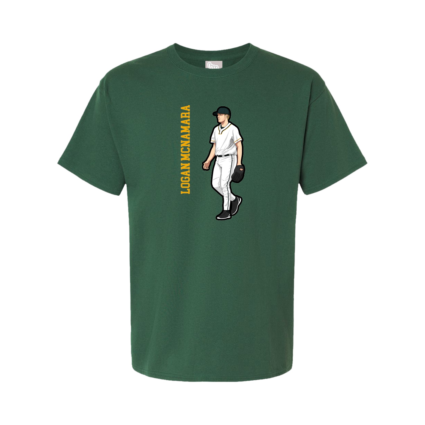 Youth Tee — Name Vertical in Green