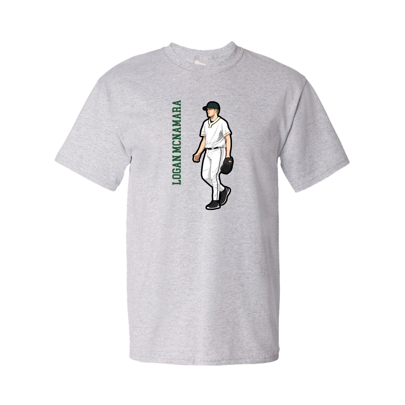 Youth Tee — Name Vertical in Grey