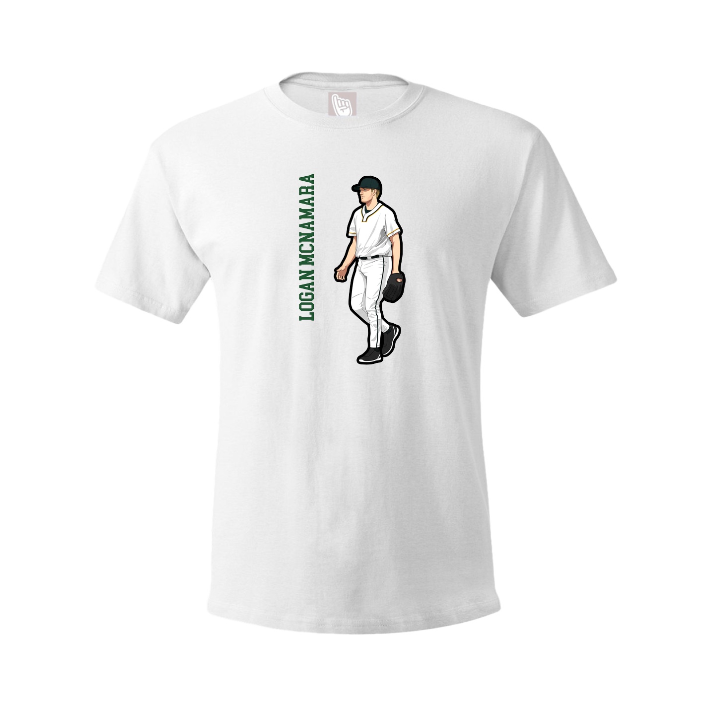 Youth Tee — Name Vertical in White