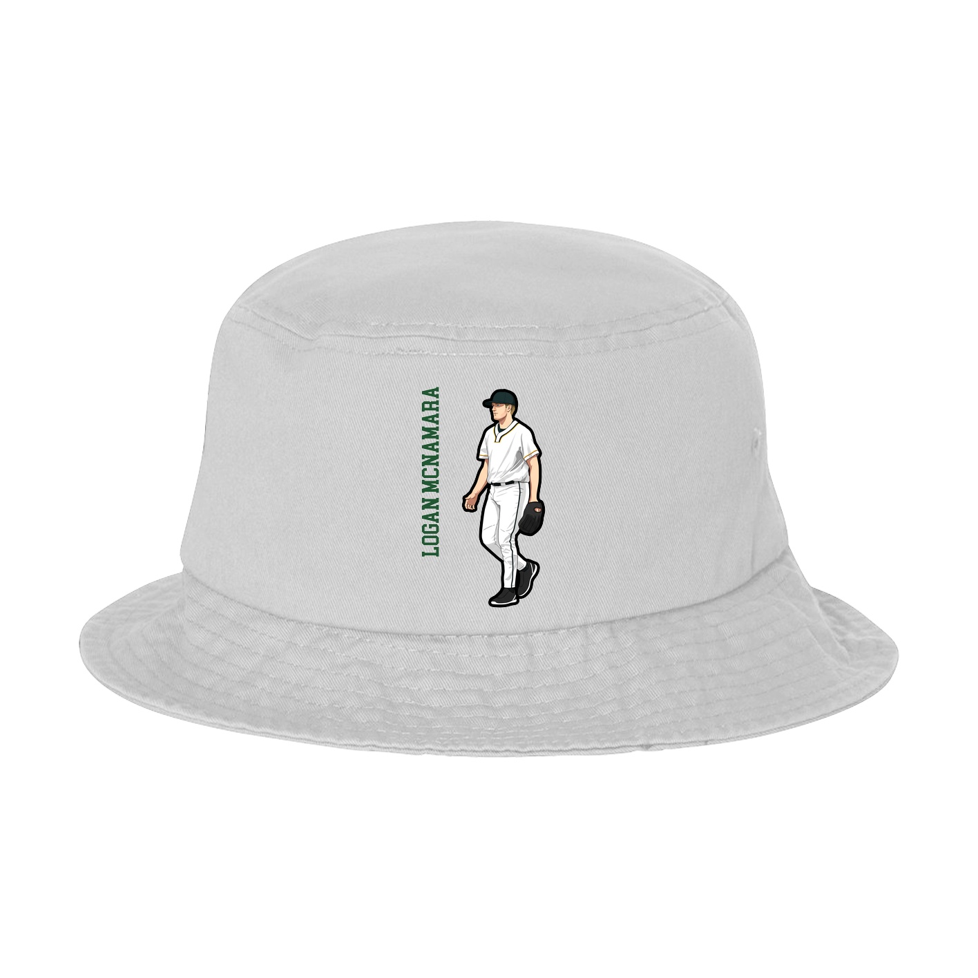 Bucket Cap — Name Vertical in White