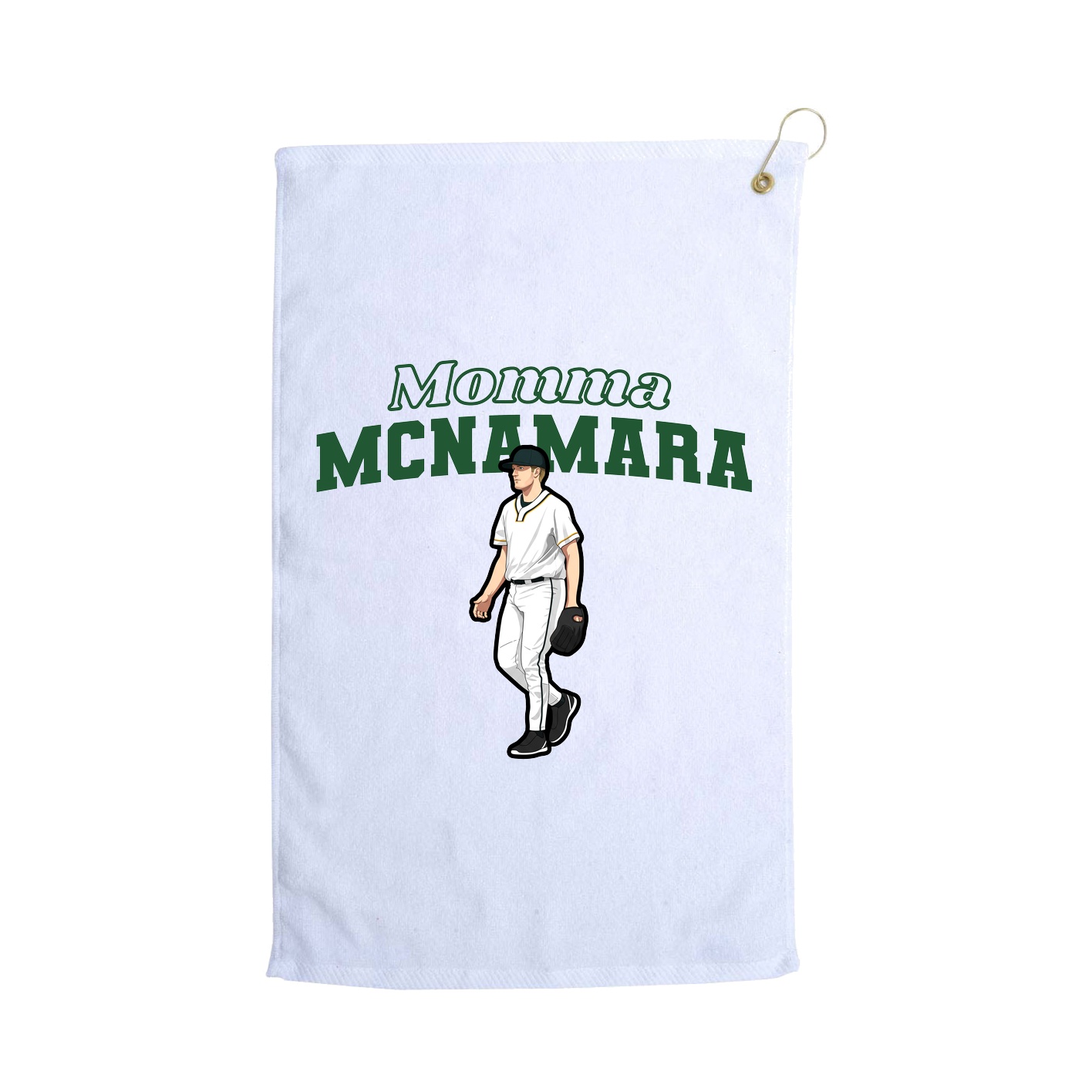 Golf Towel — Mothers Day Block in White