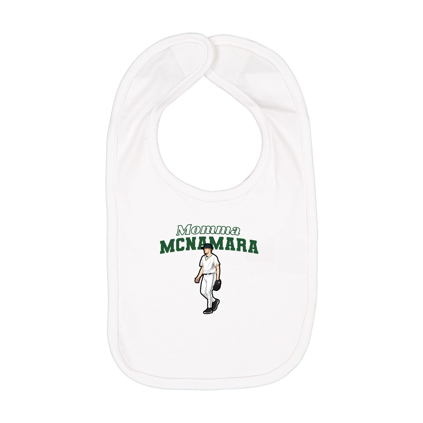 Infant Bib — Mothers Day Block in White