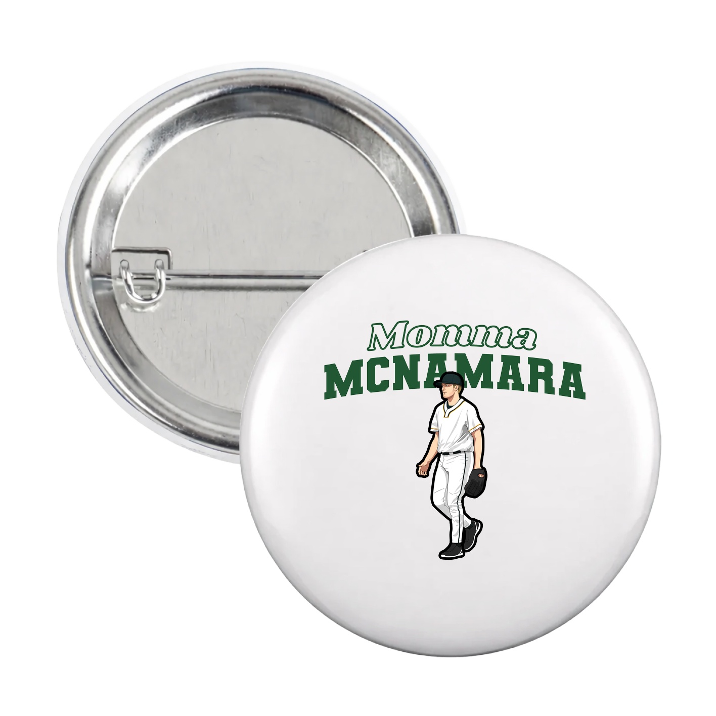 Game Day Button — Mothers Day Block in White