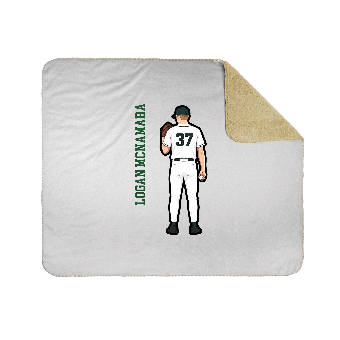 Throw Blanket — Name Vertical in White