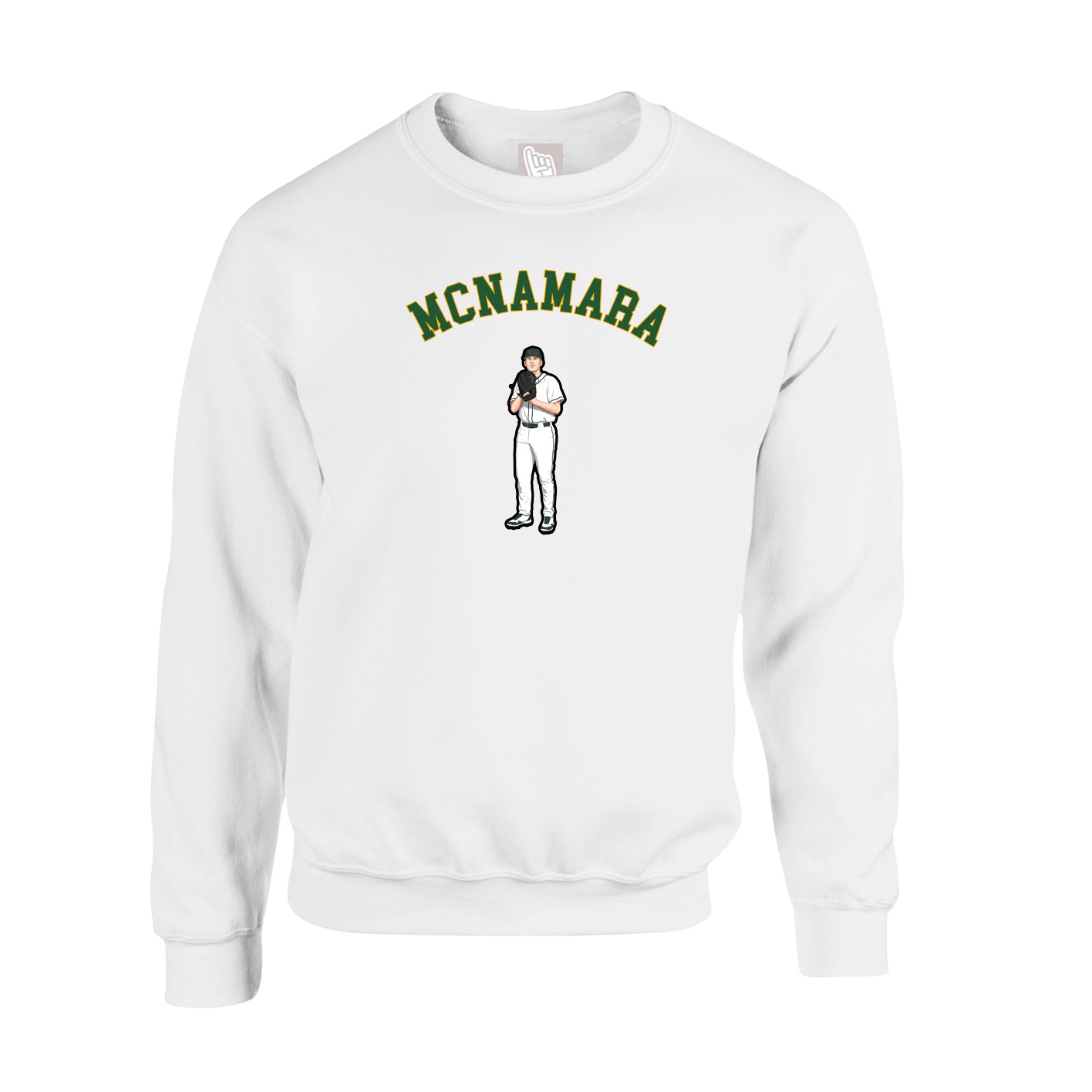 Fleece Crew — Shirsey Arch in White