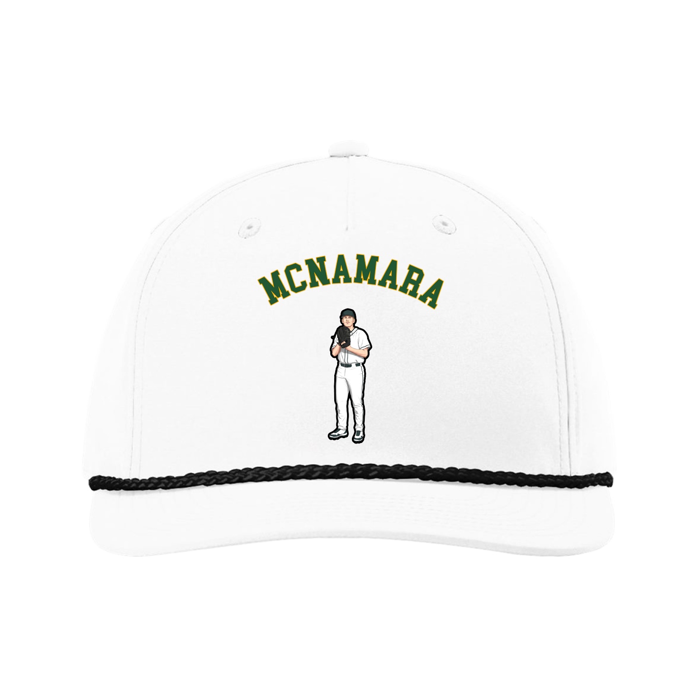 Five-Panel Classic Rope Cap — Shirsey Arch in White