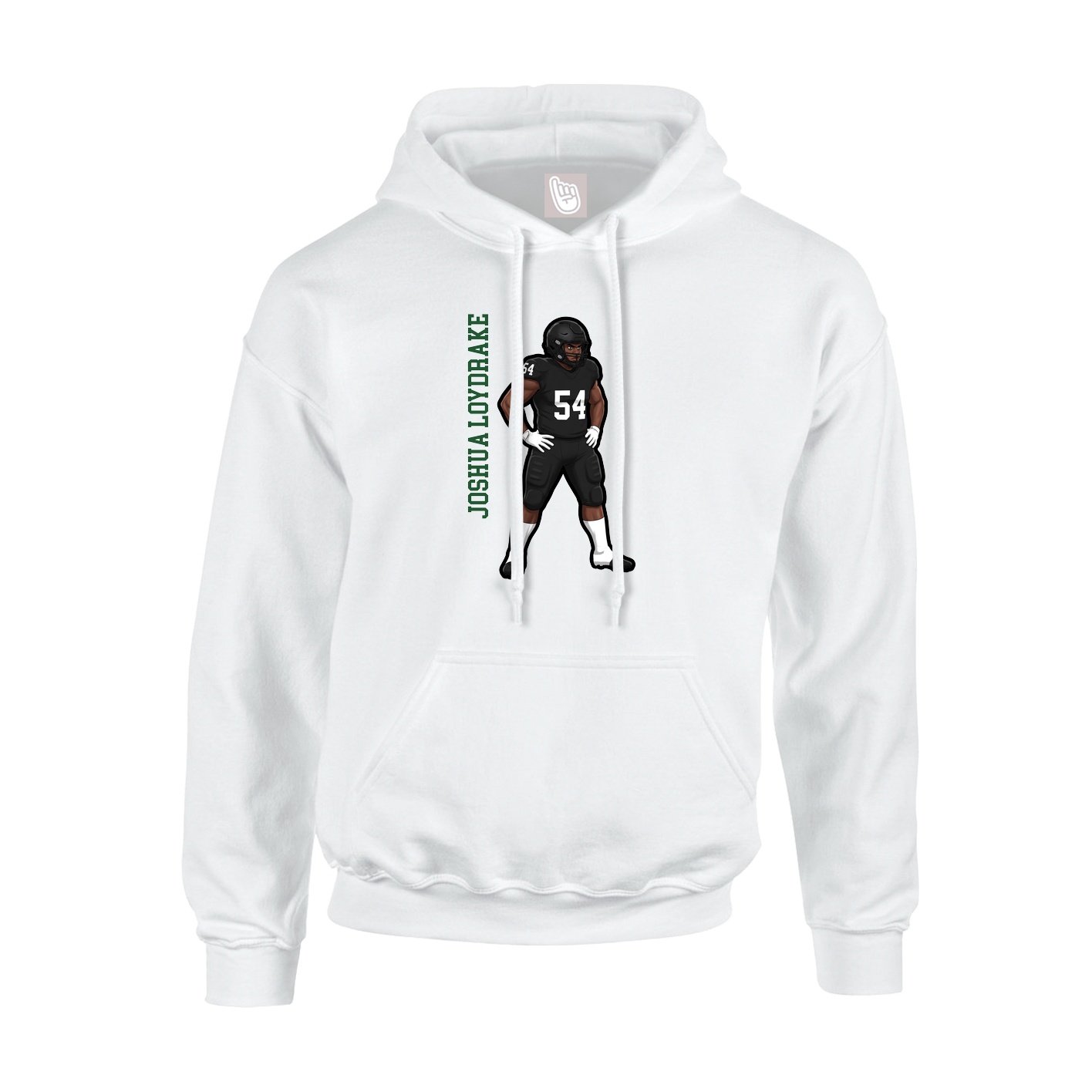 Hoodie — Name Vertical in White