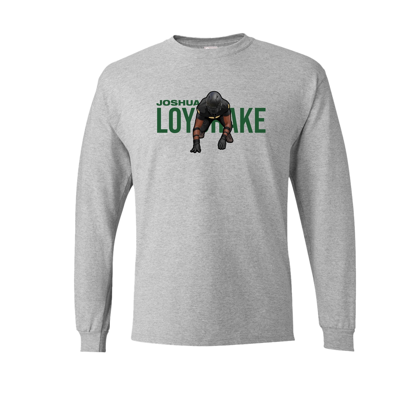 Long Sleeve Tee — Player Name in Grey