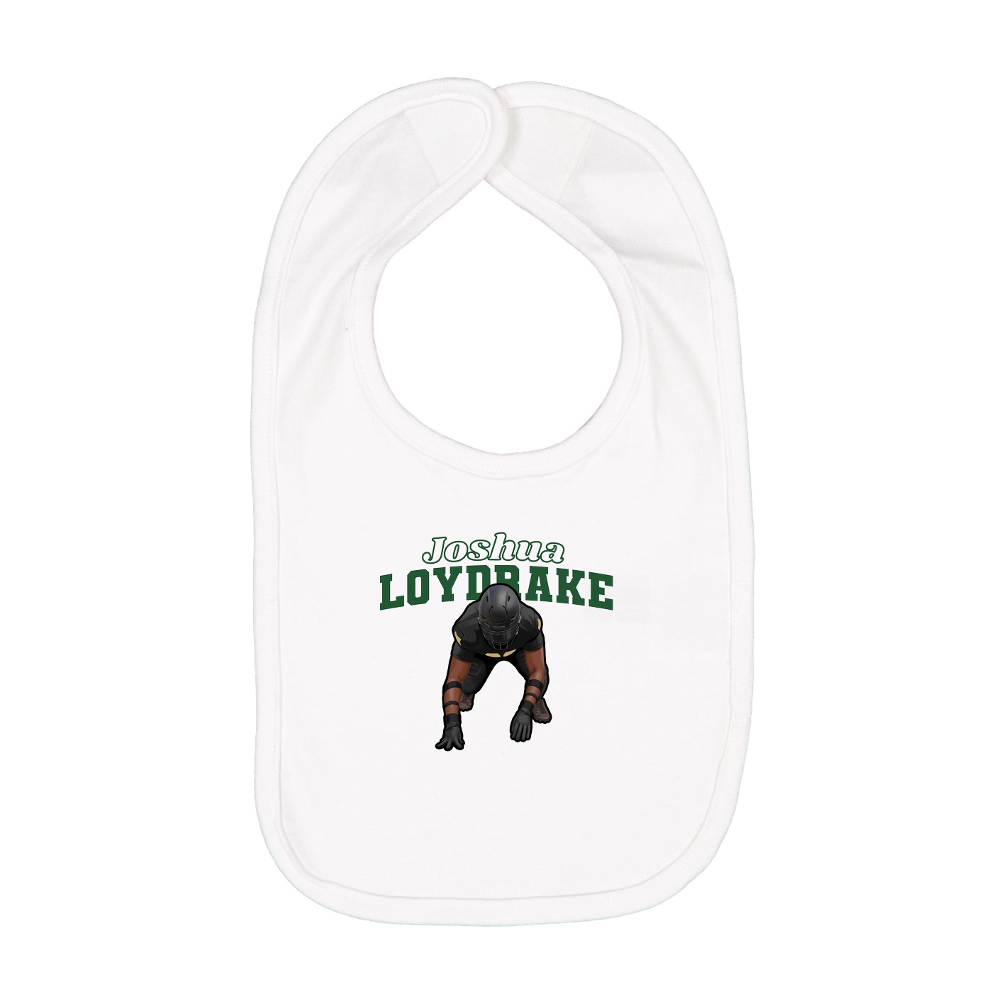 Infant Bib — Name Arch in White