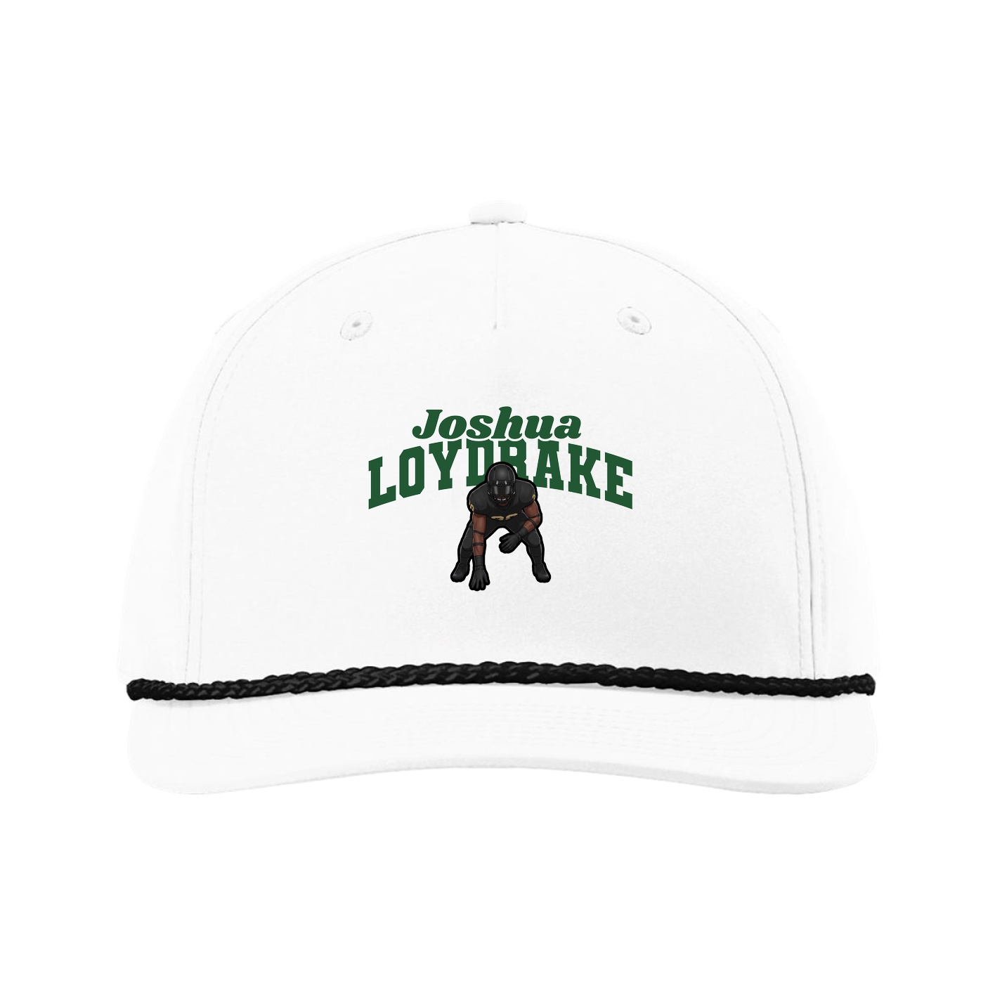 Five-Panel Classic Rope Cap — Signature Arch in White