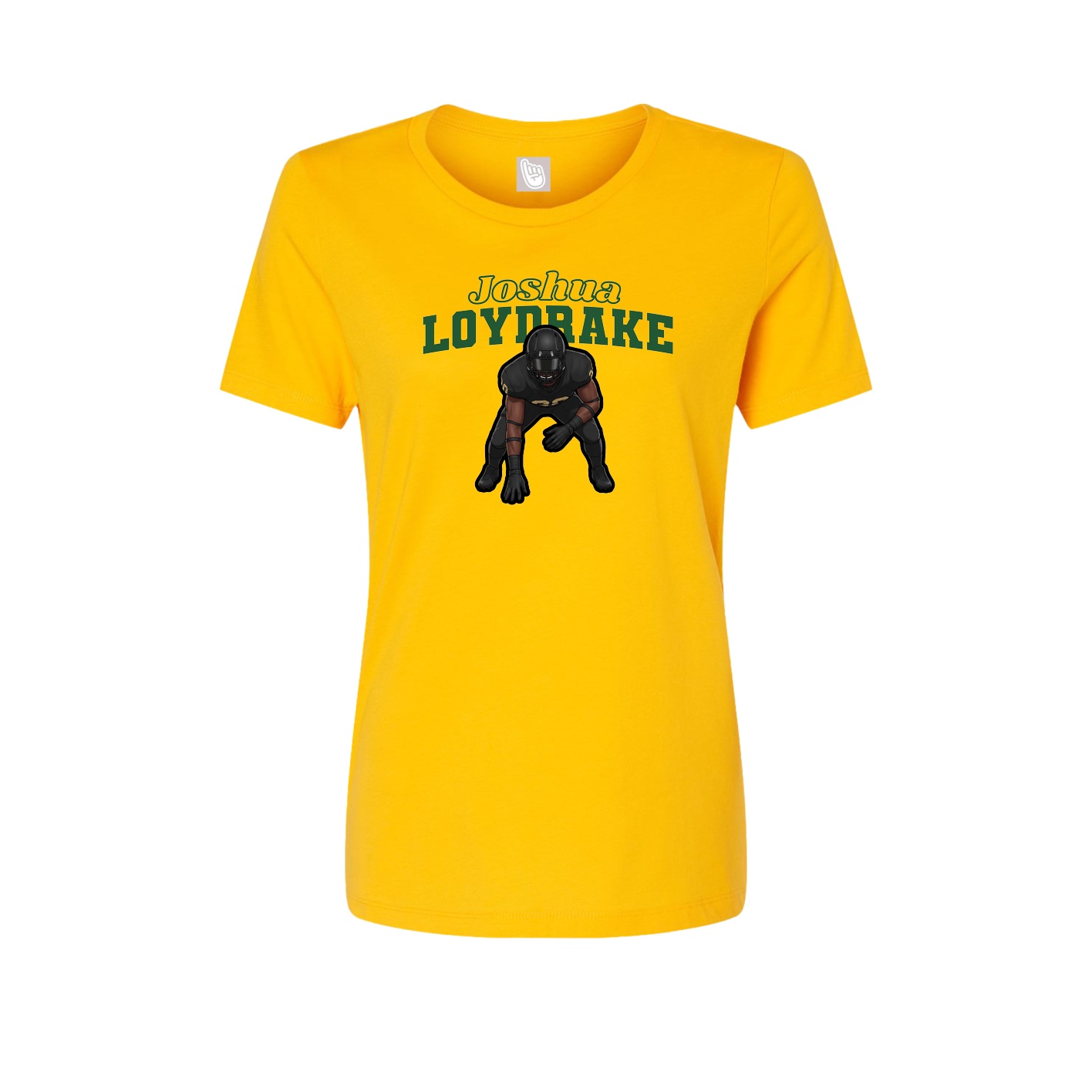 Fitted Women's Tee — Name Arch in Gold