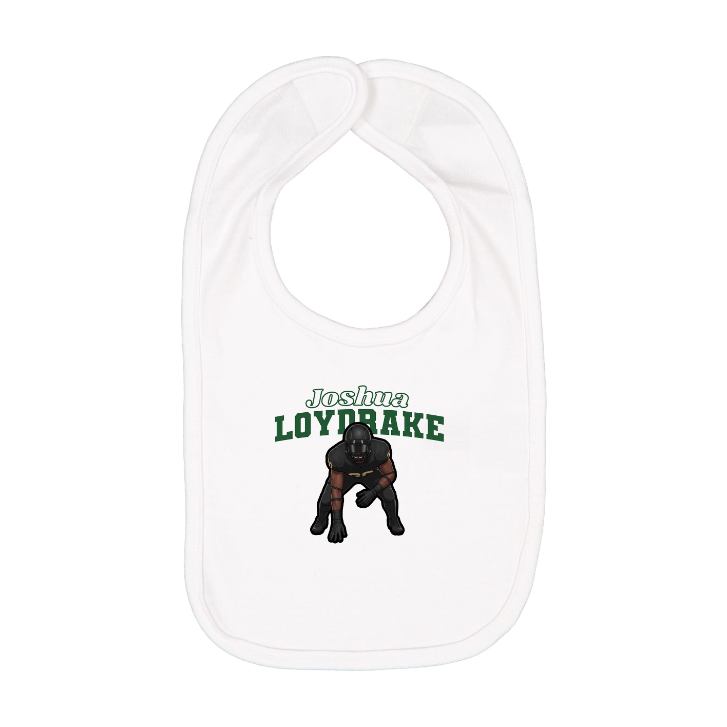 Infant Bib — Name Arch in White