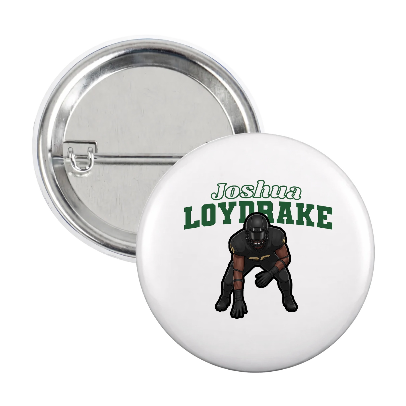 Game Day Button — Name Arch in White
