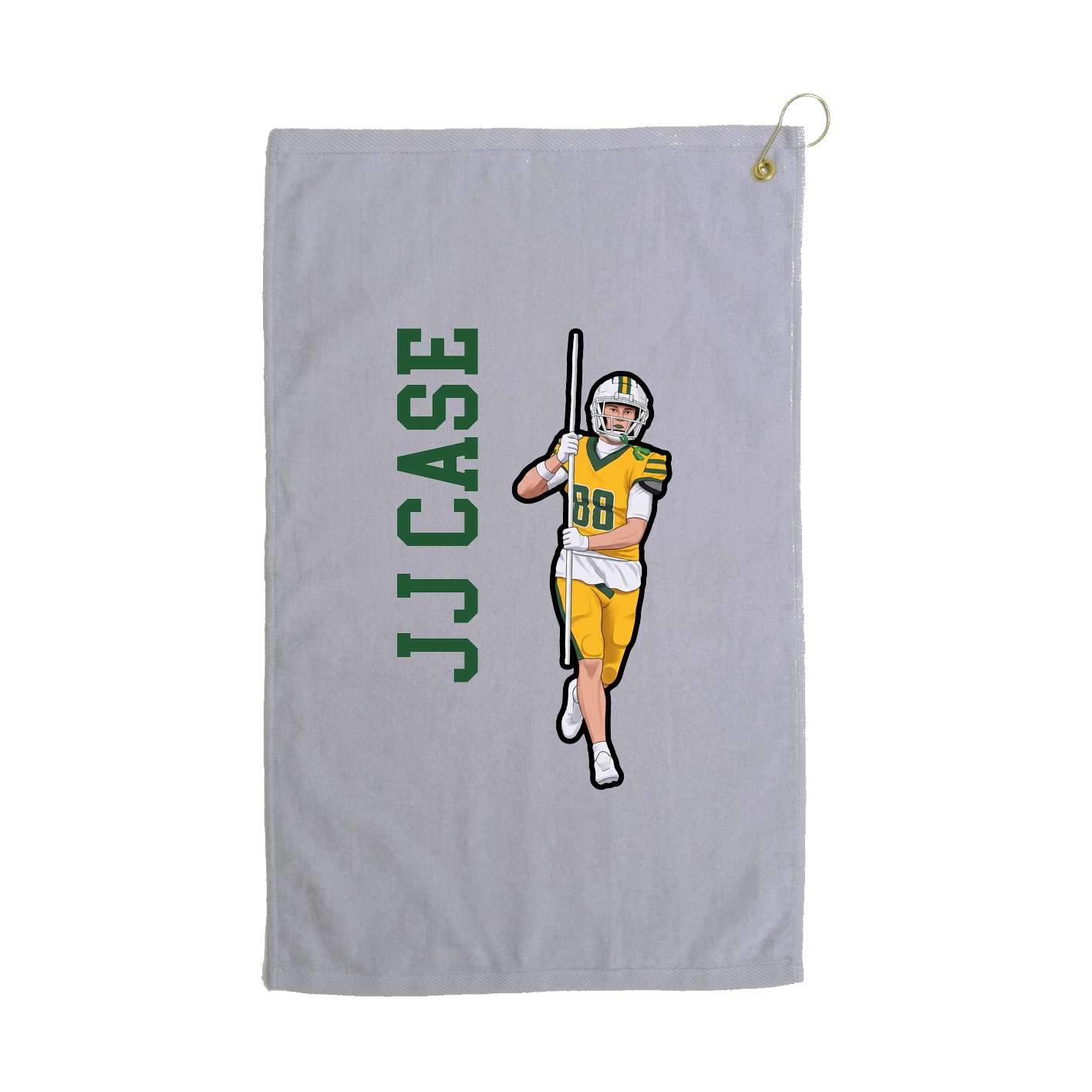 Golf Towel — Name Vertical in Grey