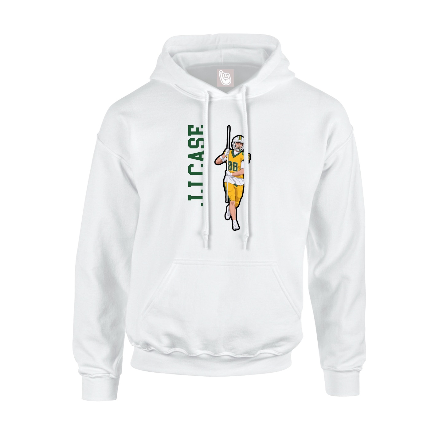 Hoodie — Name Vertical in White