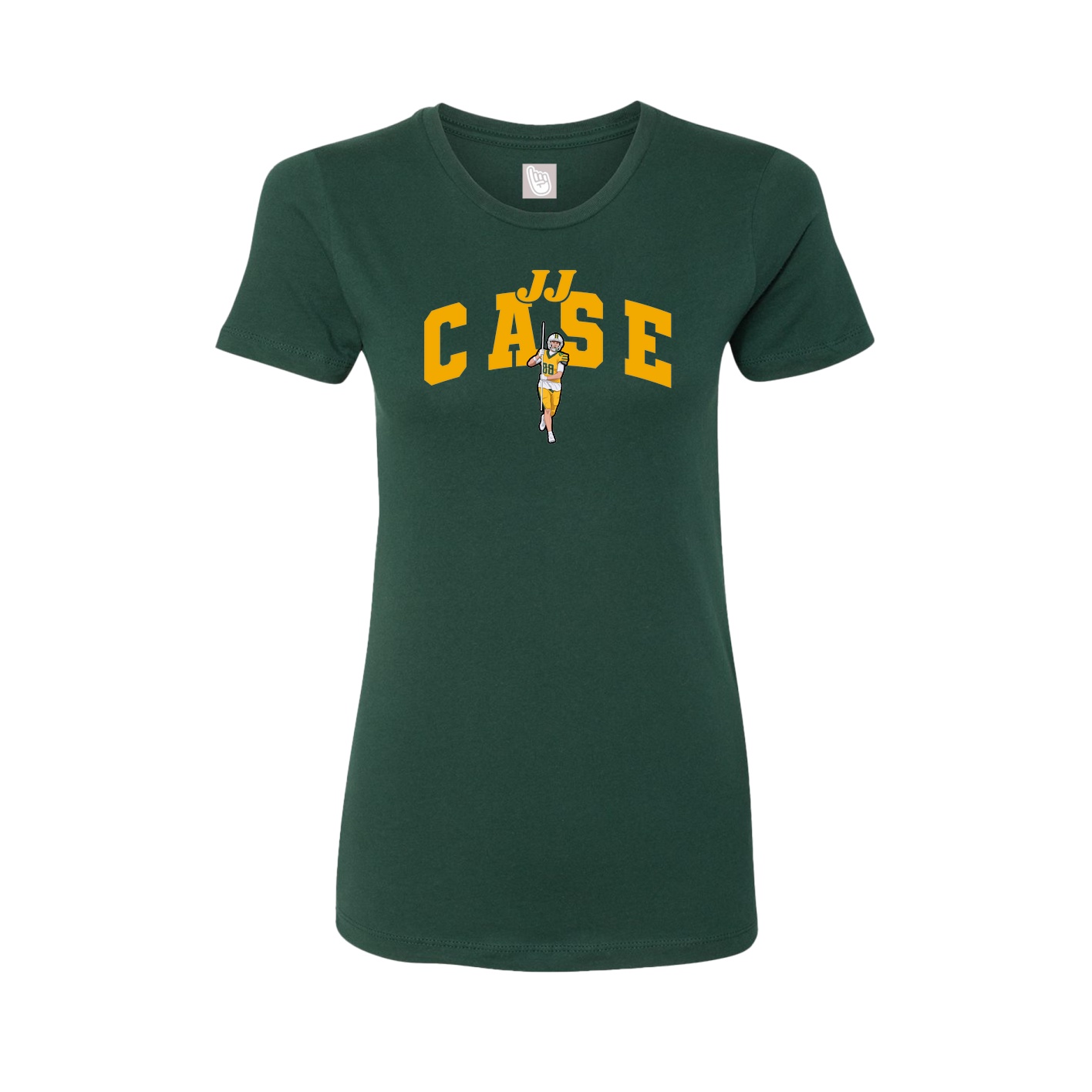 Fitted Women's Tee — Signature Arch in Green