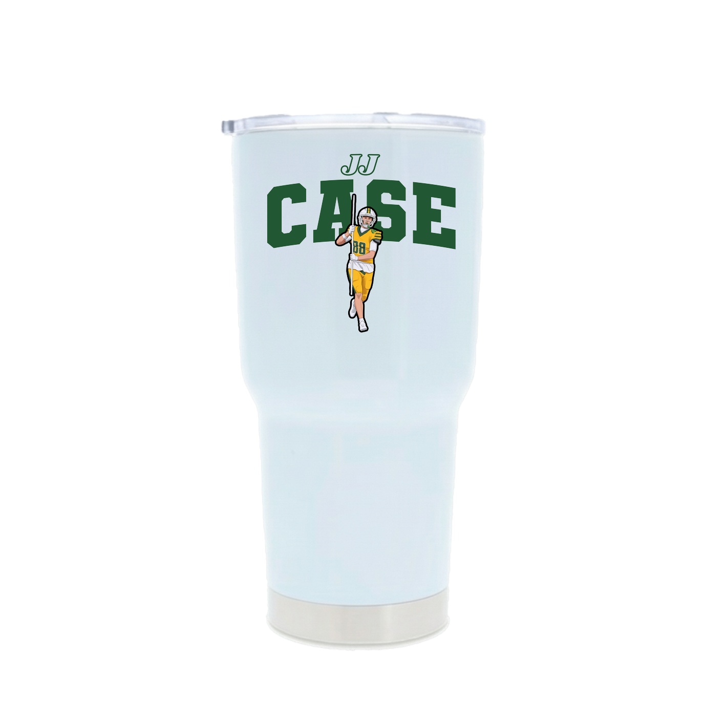 30oz Stainless Steel Tumbler — Name Arch in White