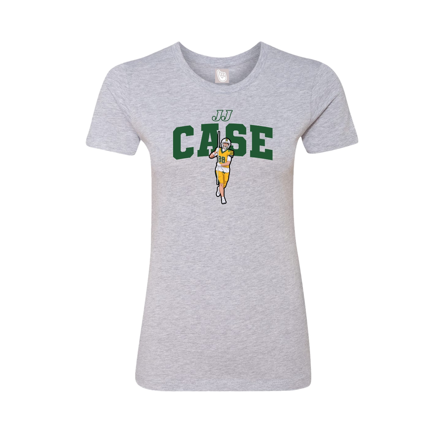 Fitted Women's Tee — Name Arch in Grey