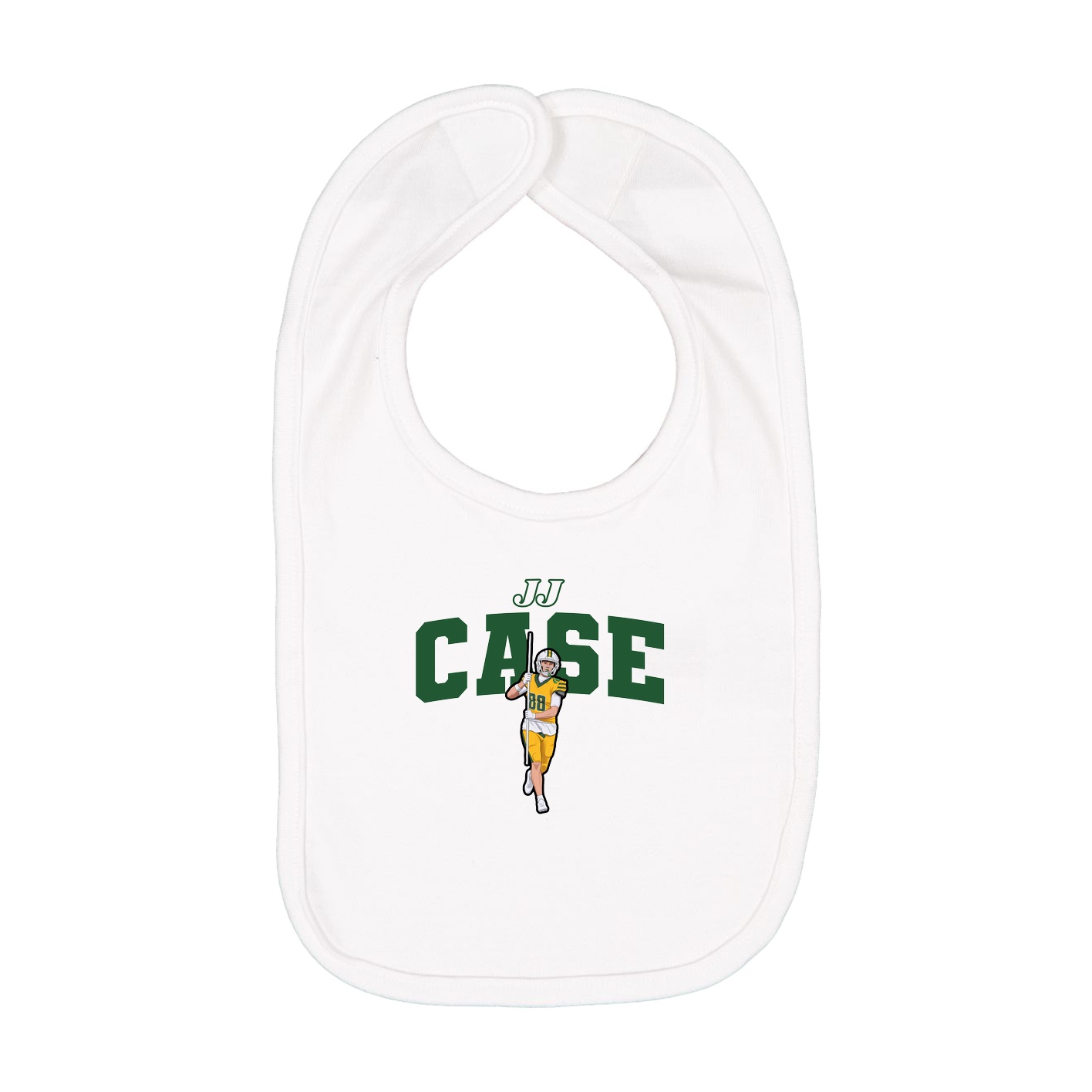 Infant Bib — Name Arch in White