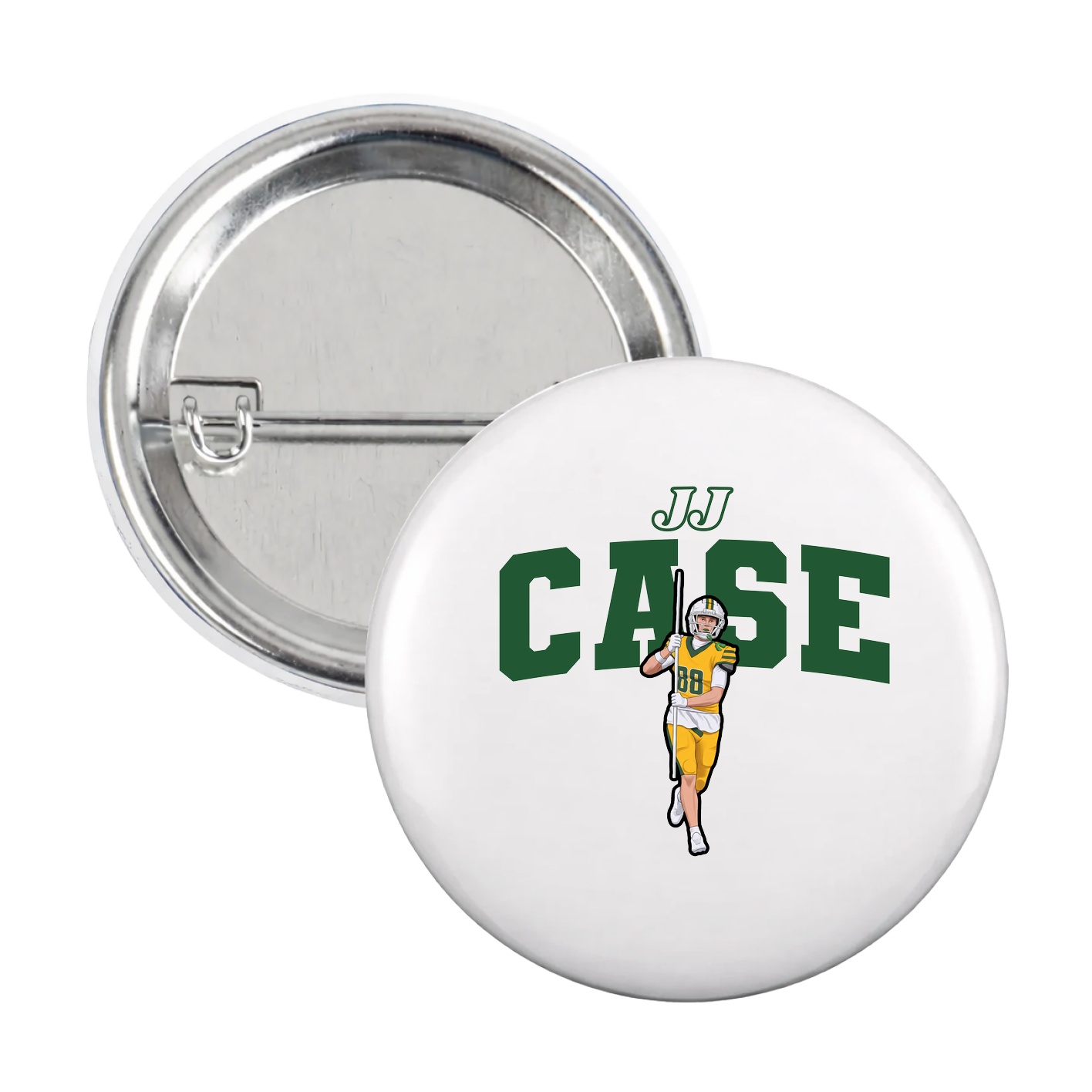 Game Day Button — Name Arch in White
