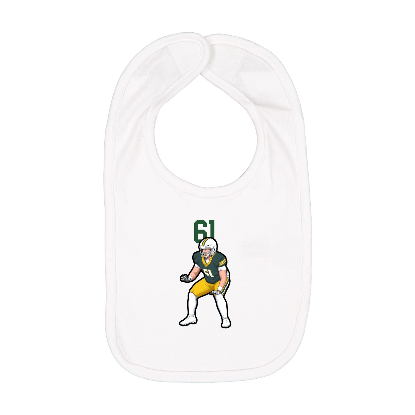Infant Bib — Number Top in White
