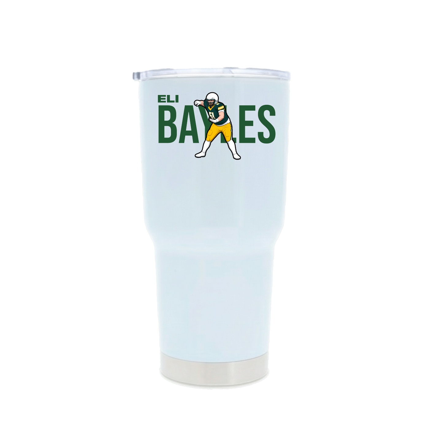 30oz Stainless Steel Tumbler — Player Name in White