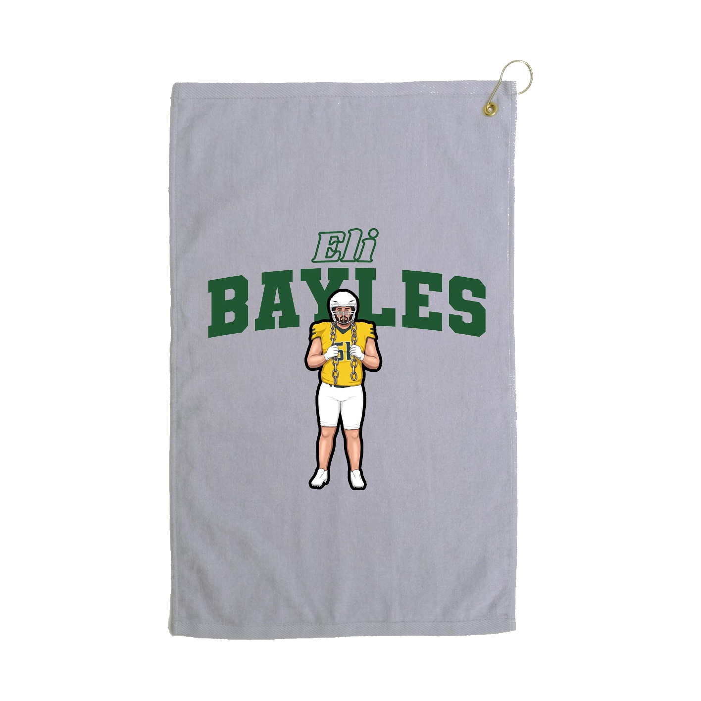 Golf Towel — Name Arch in Grey