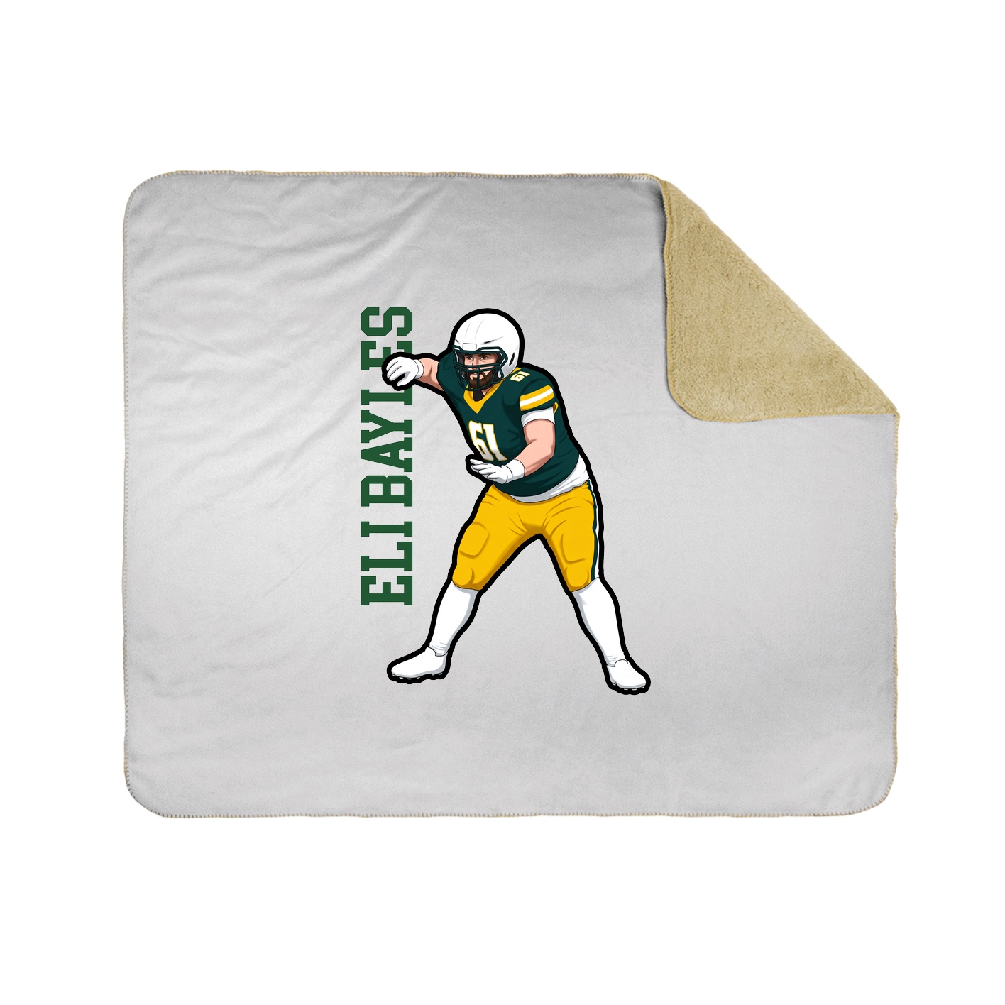 Throw Blanket — Name Vertical in White