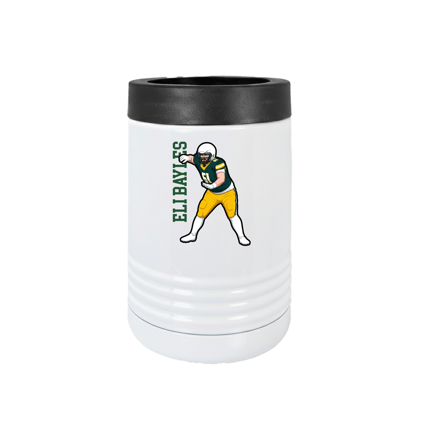 Beverage Holder — Name Vertical in White