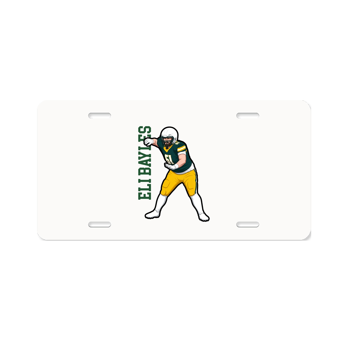 License Plate — Name Vertical in Classic