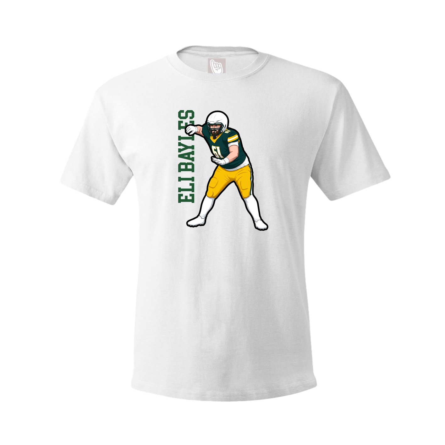 Tee — Name Vertical in White