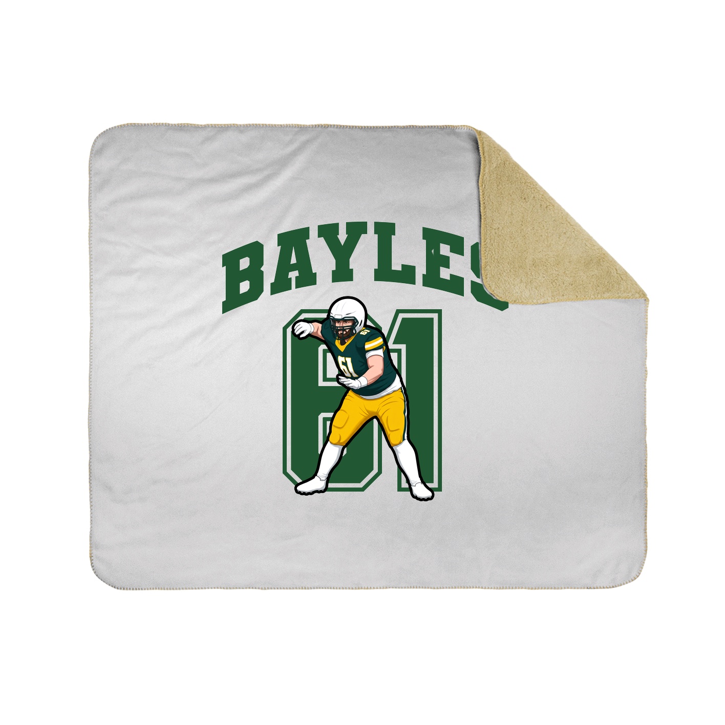 Throw Blanket — Number in White