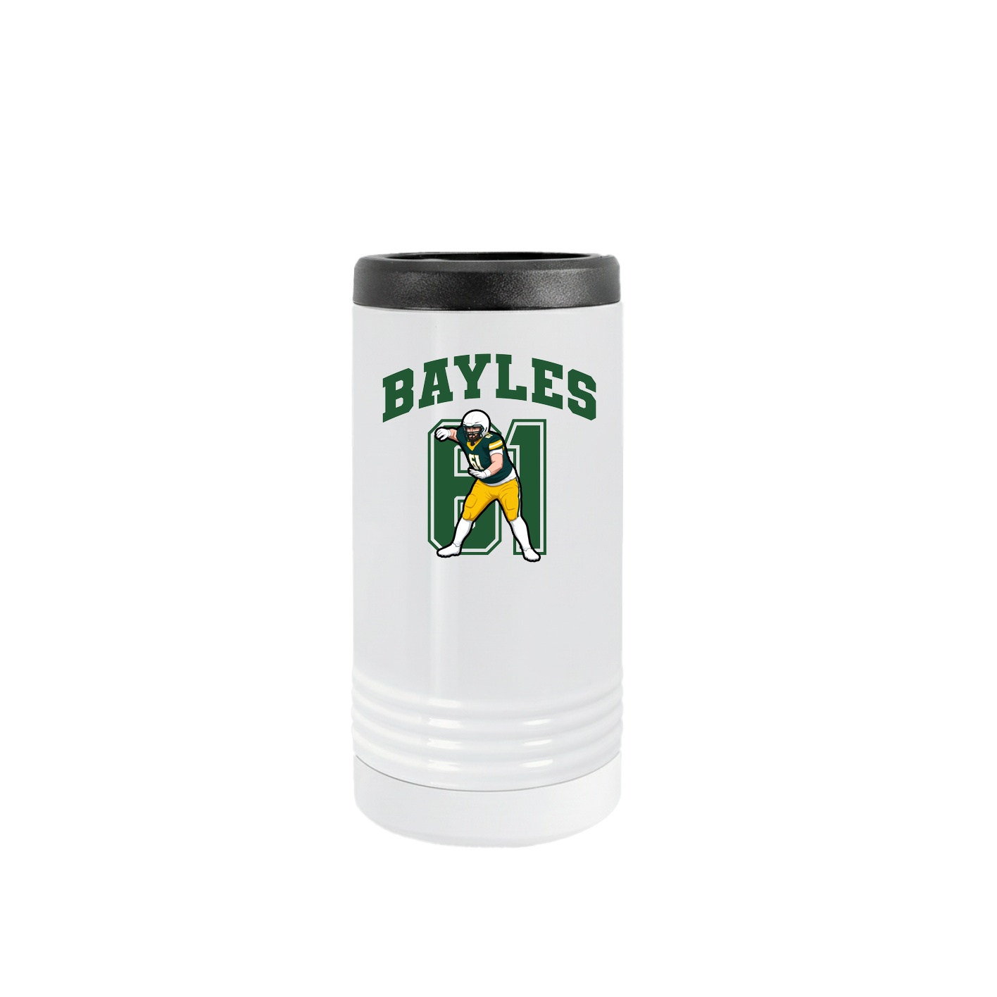 Slim Beverage Holder — Number in White