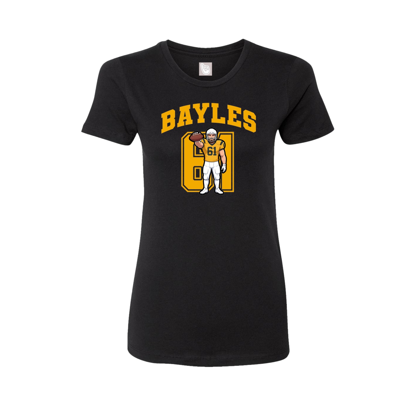 Fitted Women's Tee — Number in Black