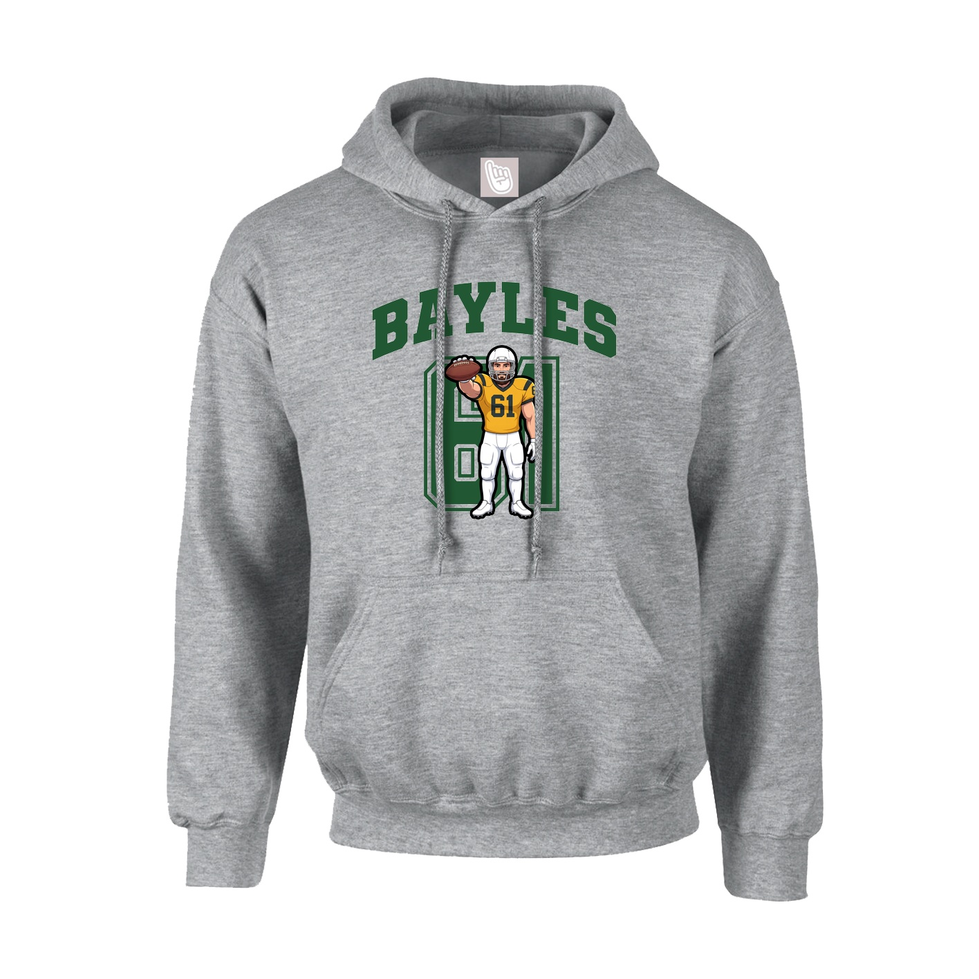 Hoodie — Number in Grey