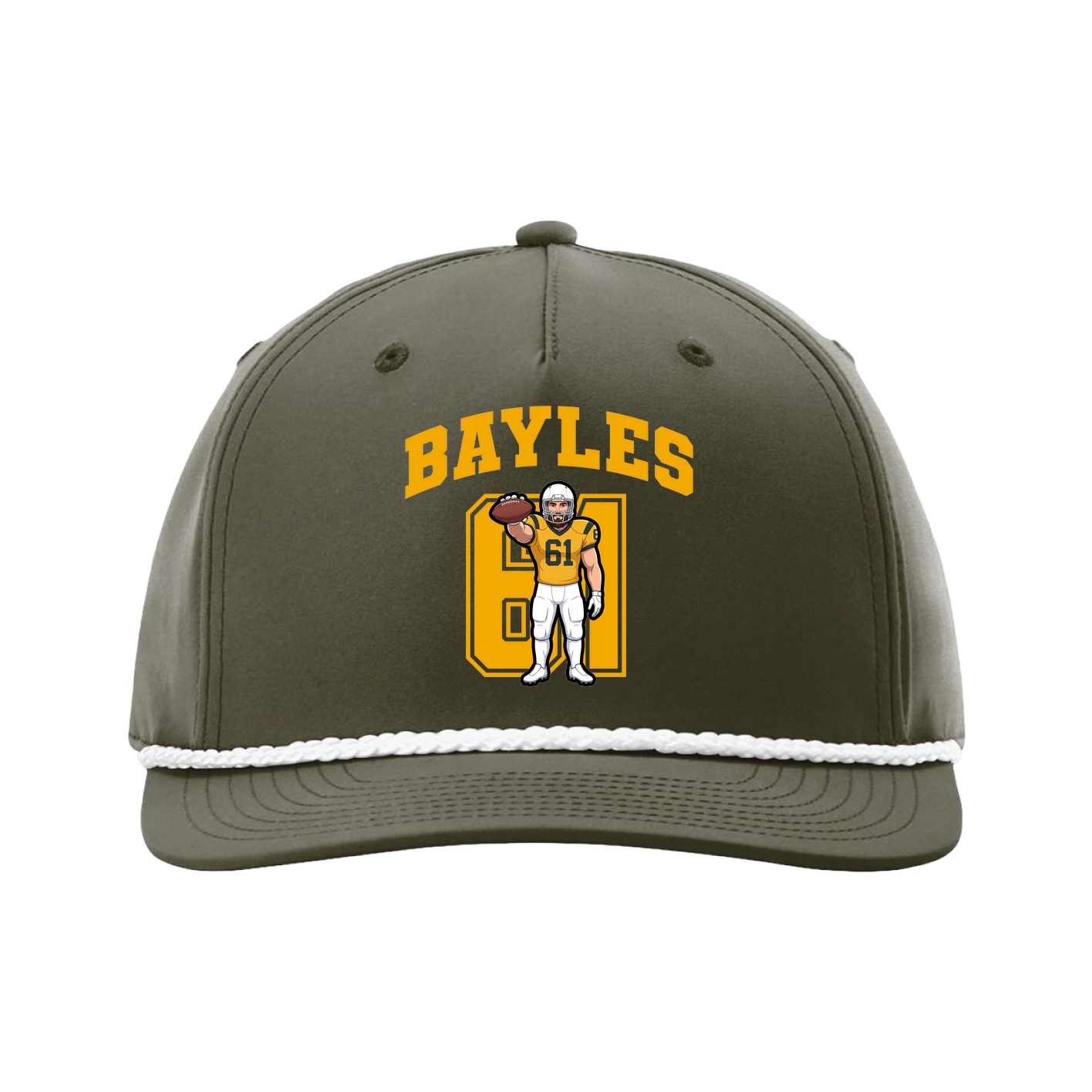 Five-Panel Classic Rope Cap — Number in Green