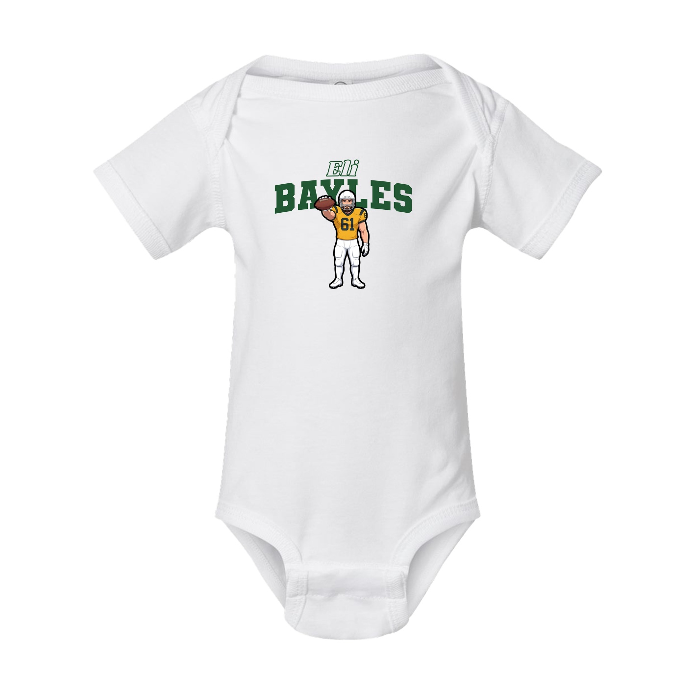 Baby Onesie — Name Arch in White