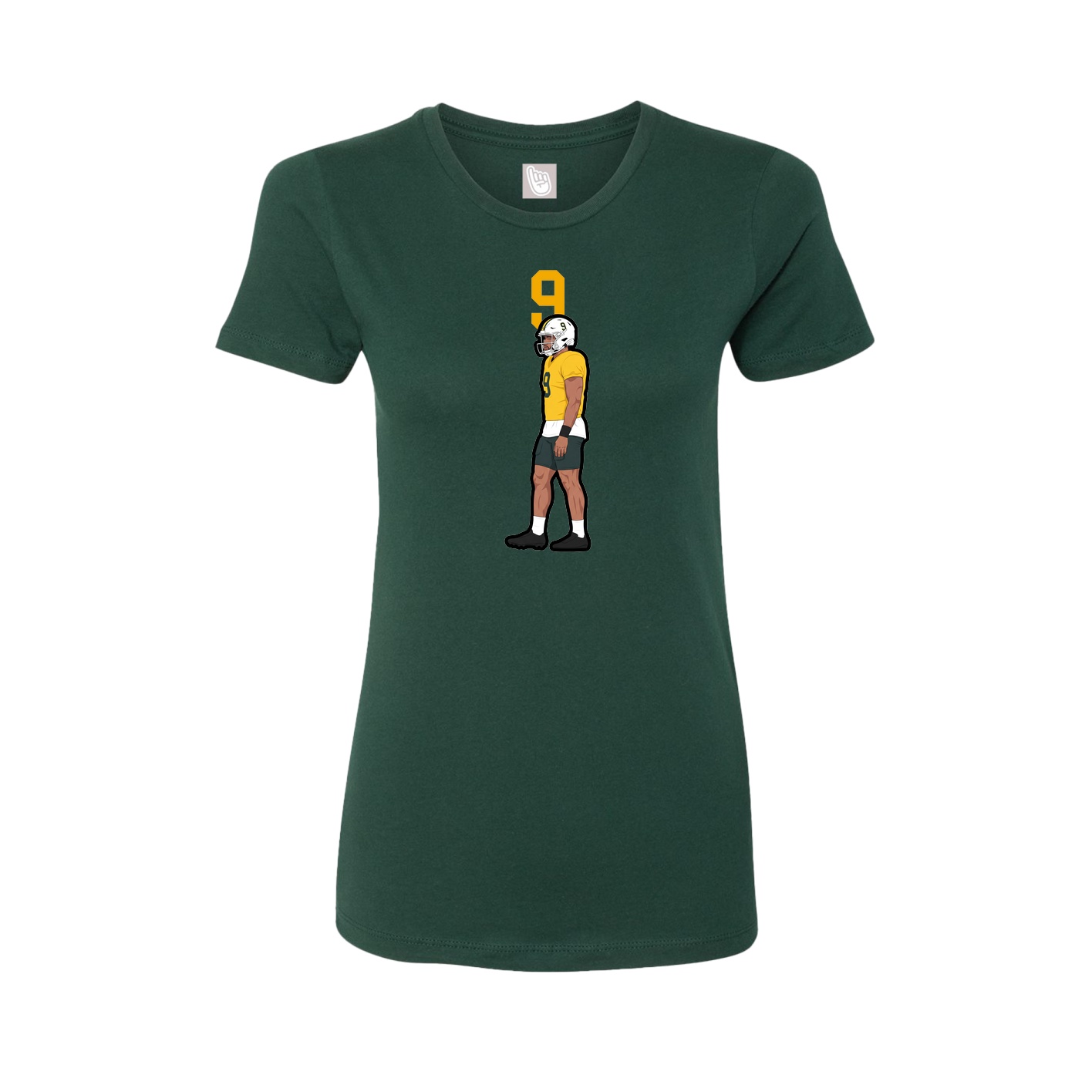 Fitted Women's Tee — Number Top in Green