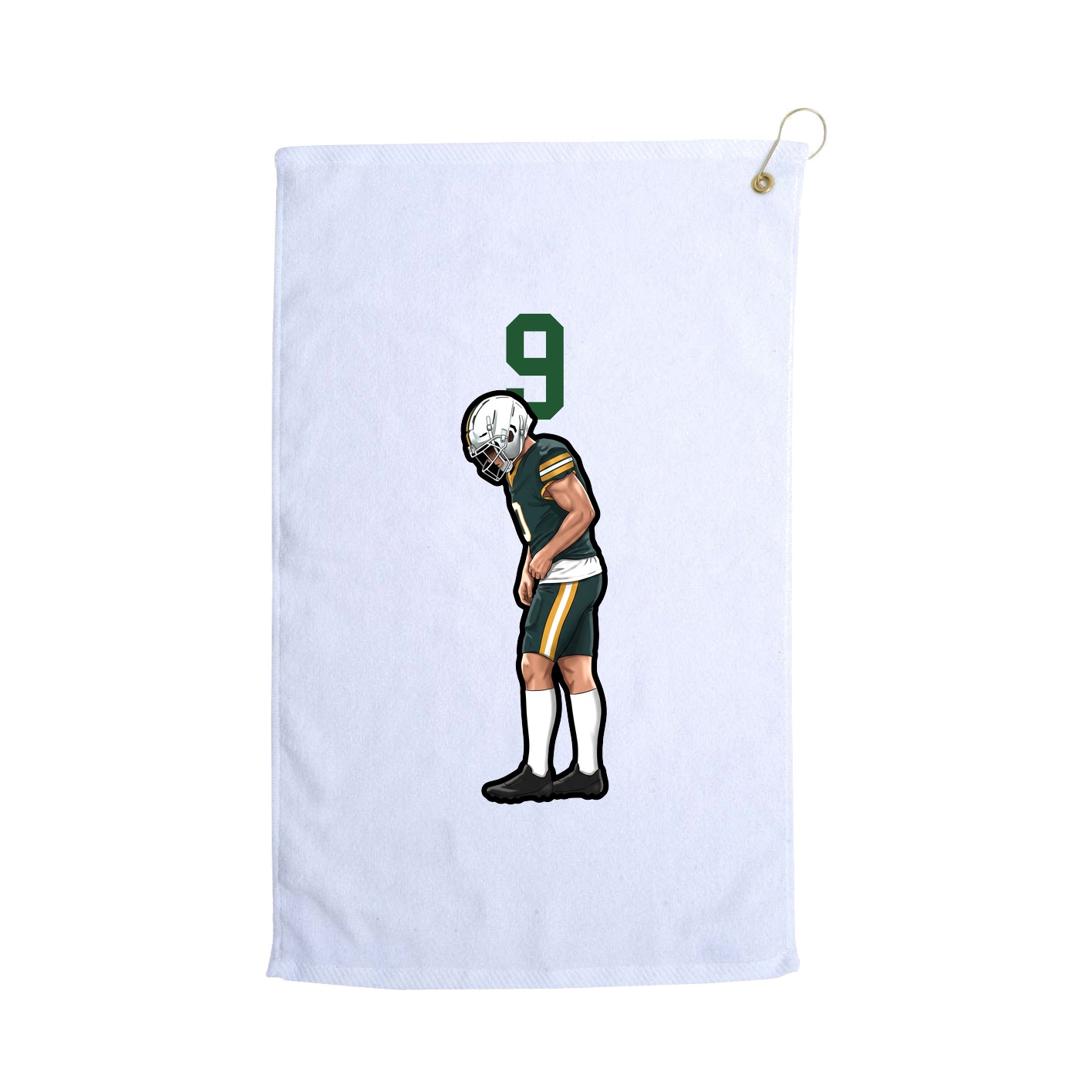 Golf Towel — Number Top in White
