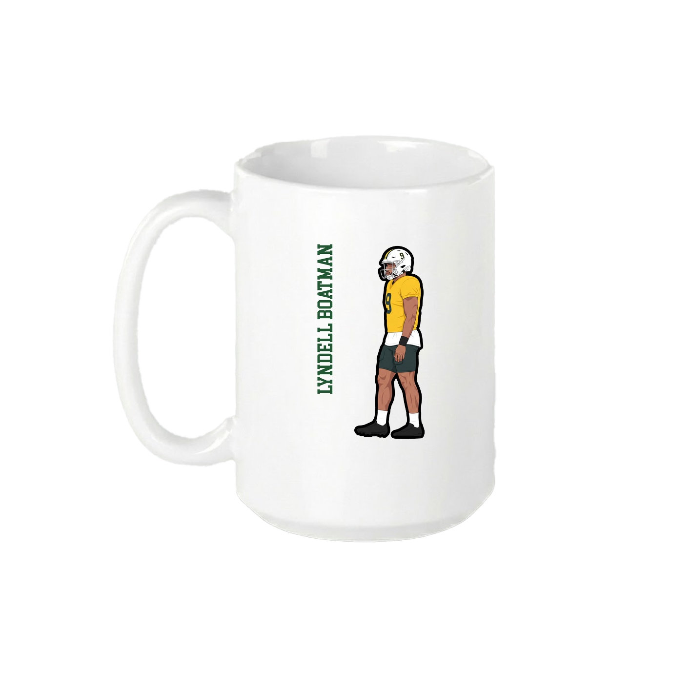 15oz Coffee Mug — Name Vertical in White