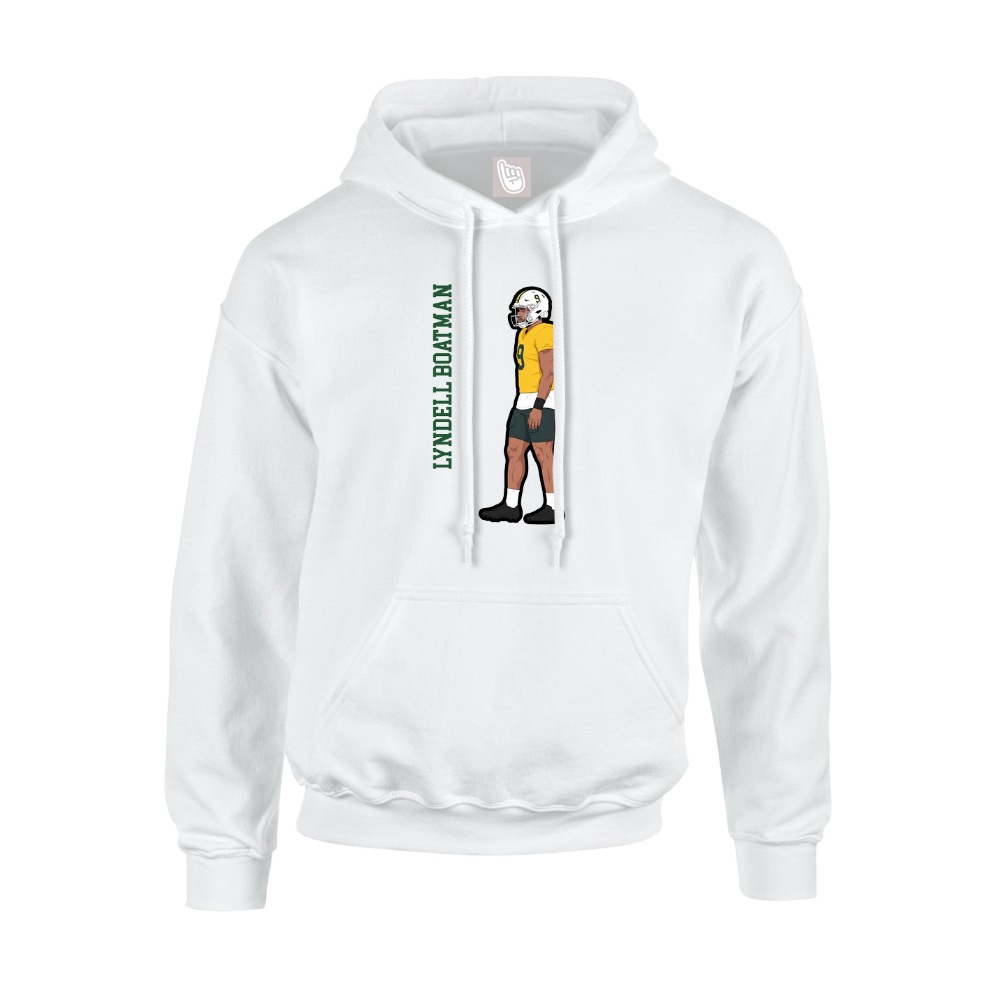 Youth Hoodie — Name Vertical in White