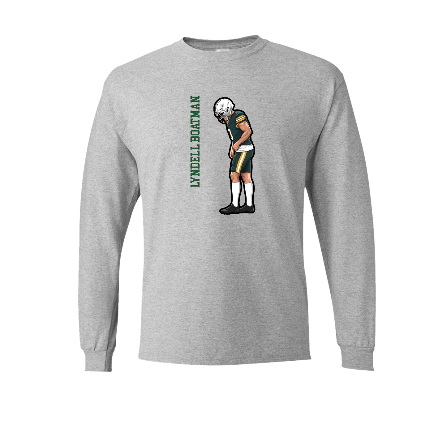 Long Sleeve Tee — Name Vertical in Grey