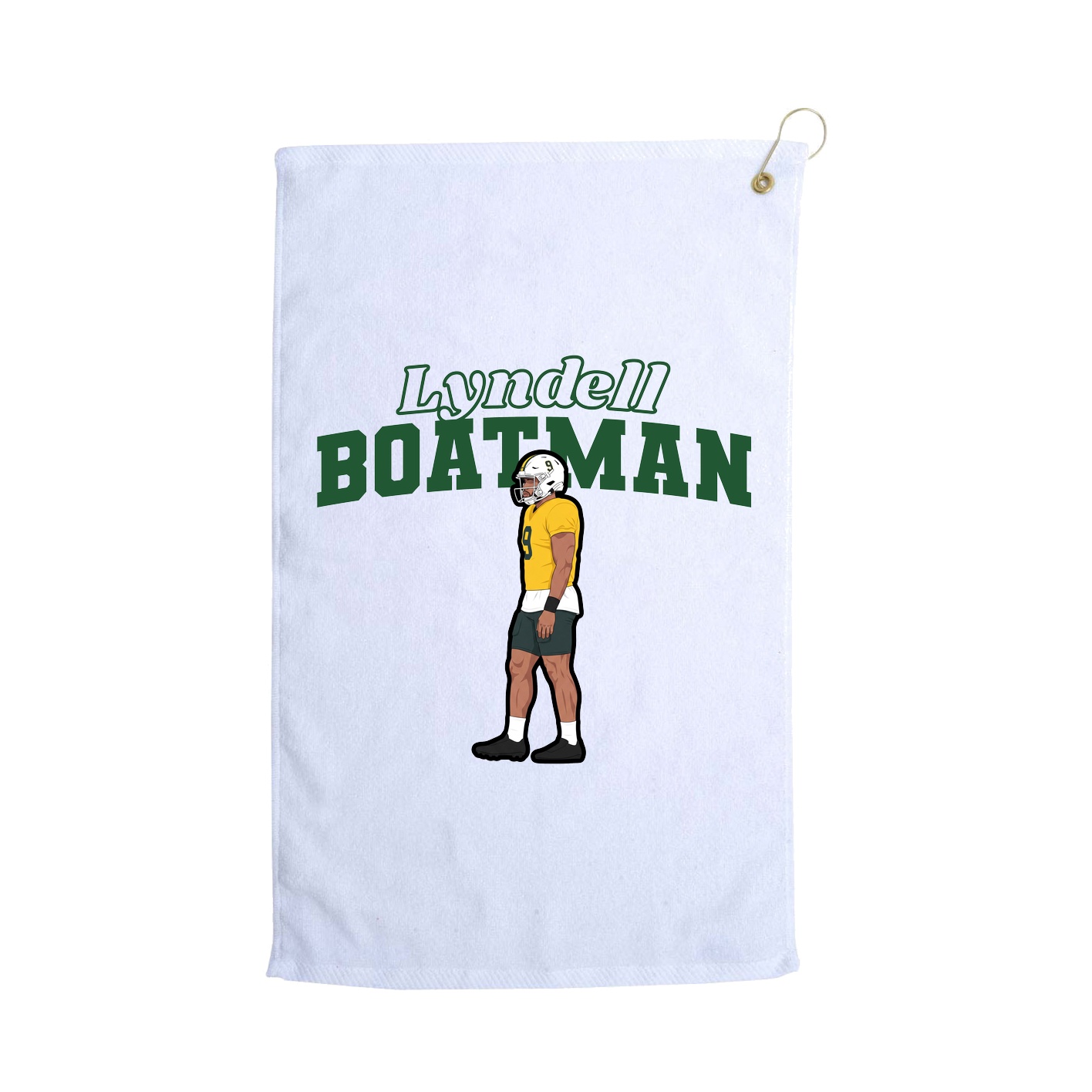Golf Towel — Name Arch in White