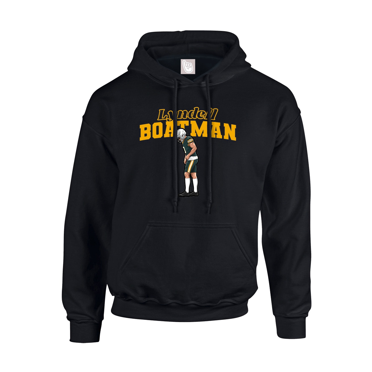 Youth Hoodie — Name Arch in Black
