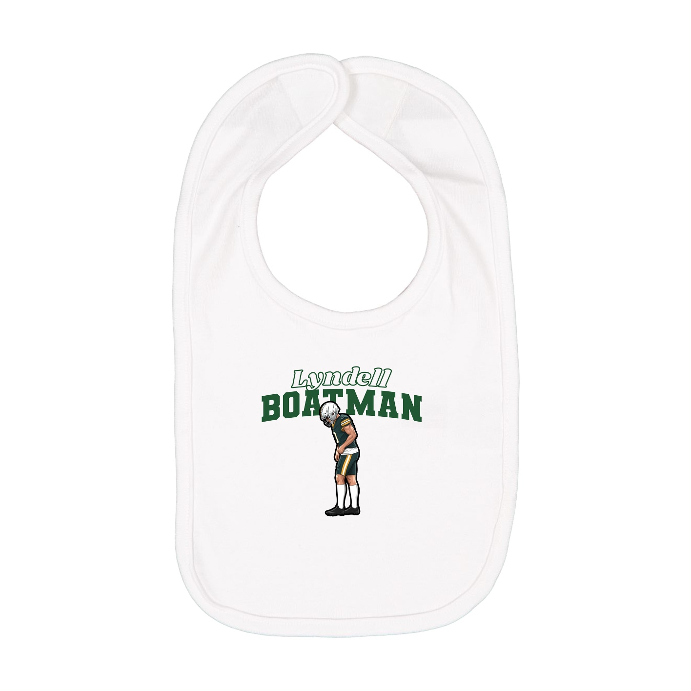 Infant Bib — Name Arch in White