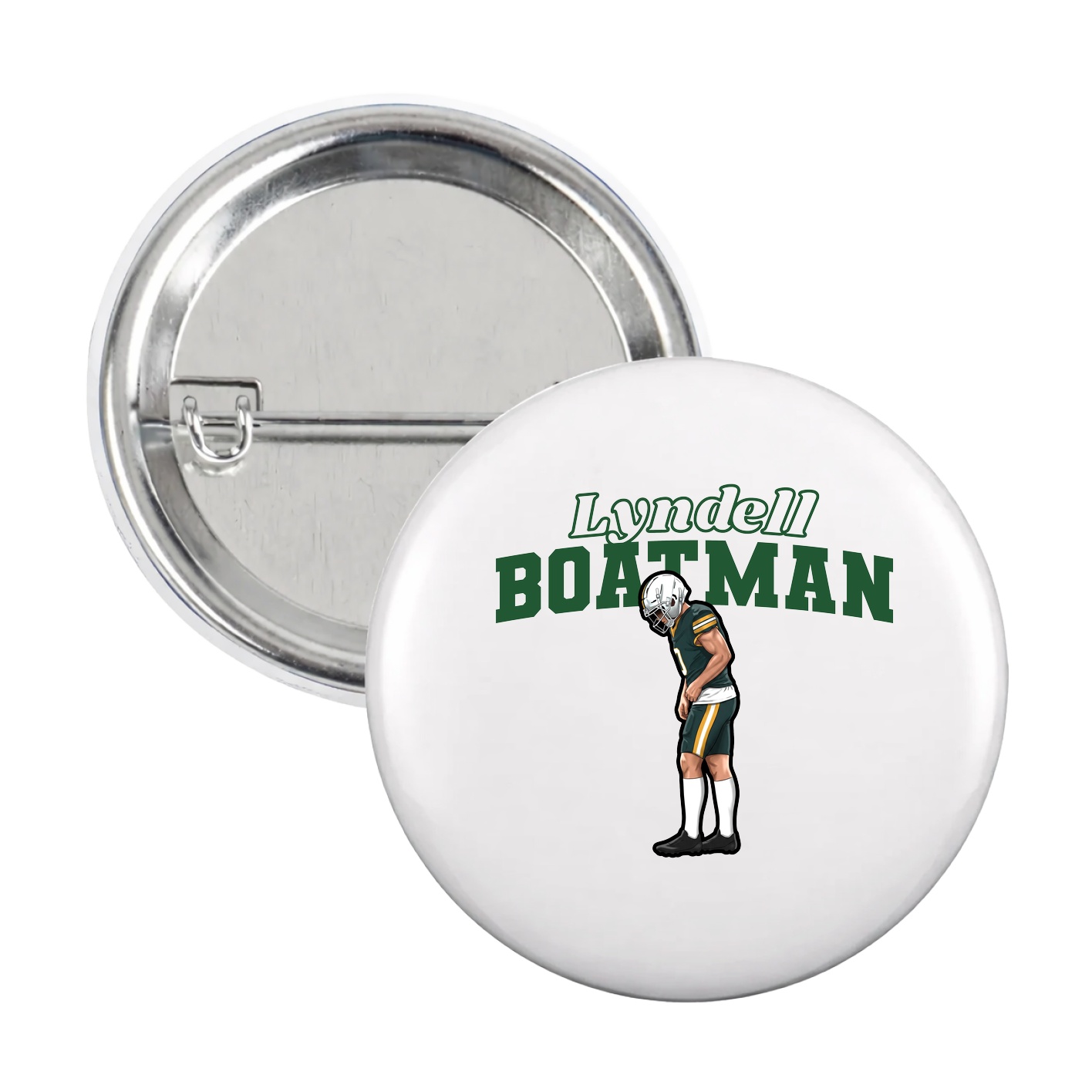 Game Day Button — Name Arch in White