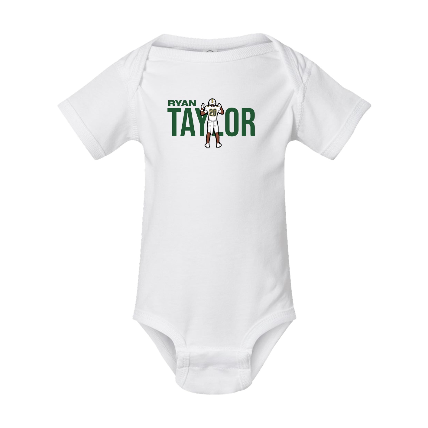 Baby Onesie — Player Name in White