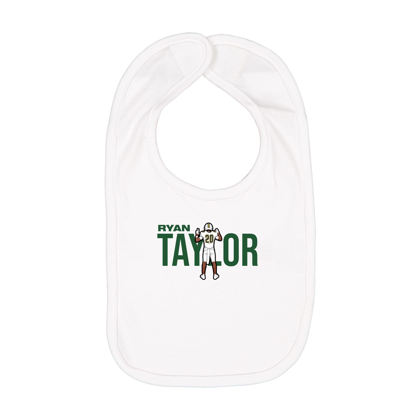 Infant Bib — Player Name in White